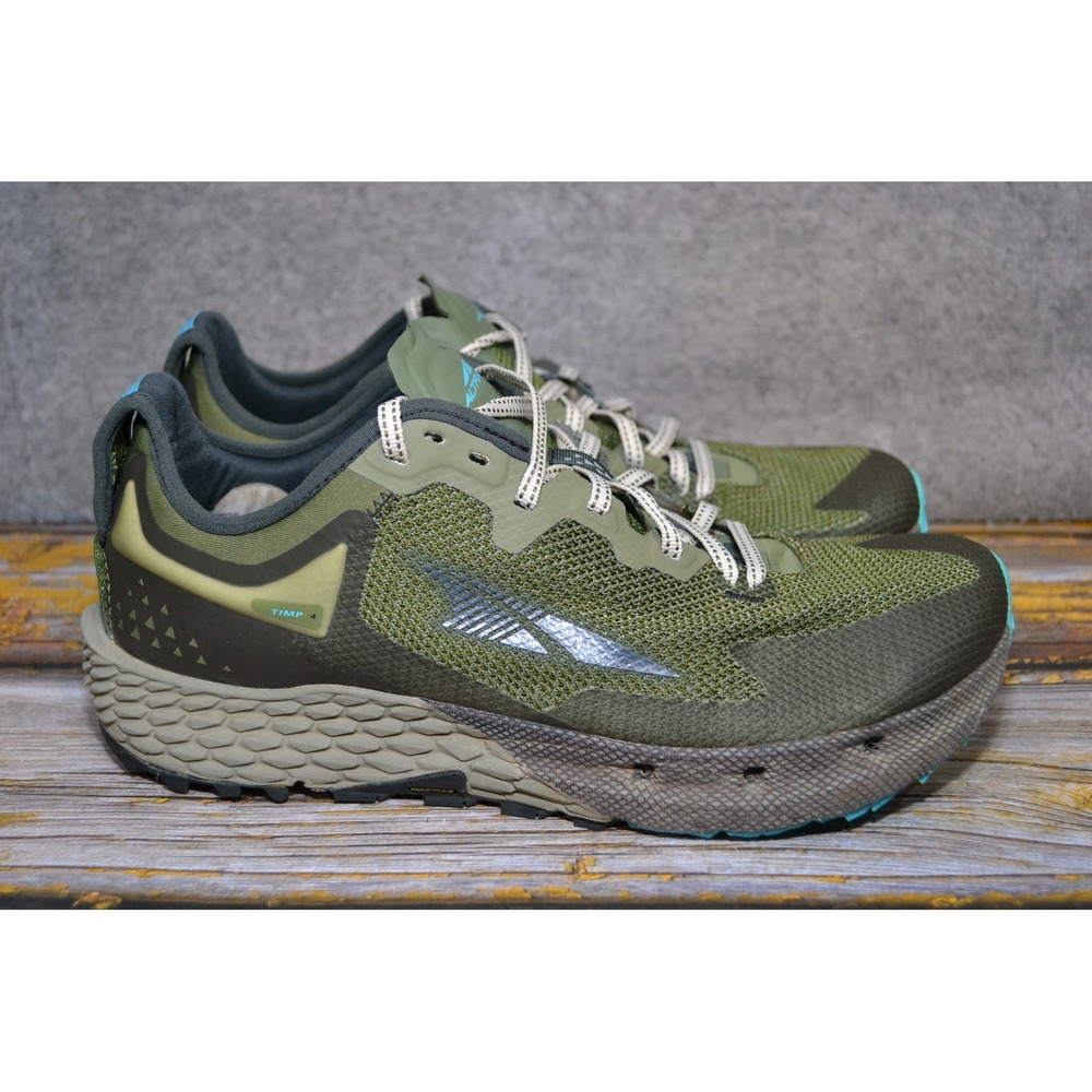 Altra Timp 4 Shoes Mens 9.5 Olive Green Trail Running Hiking Outdoor Sneakers